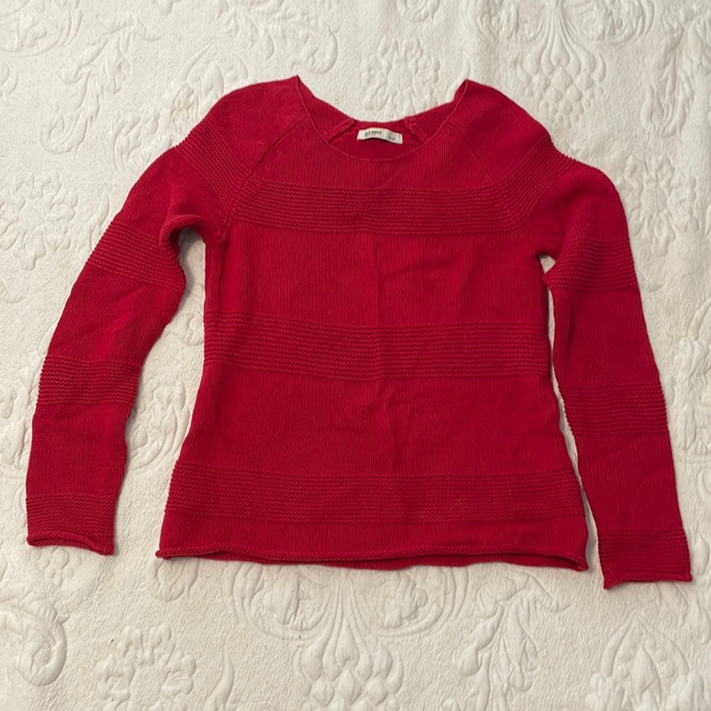 Red stripe knit sweater